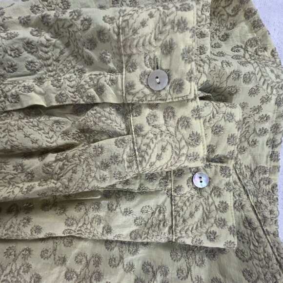 J. Jill Womens Medium Paisley Embroidered Button-Up Long Sleeve Shirt Medium - Picture 7 of 8